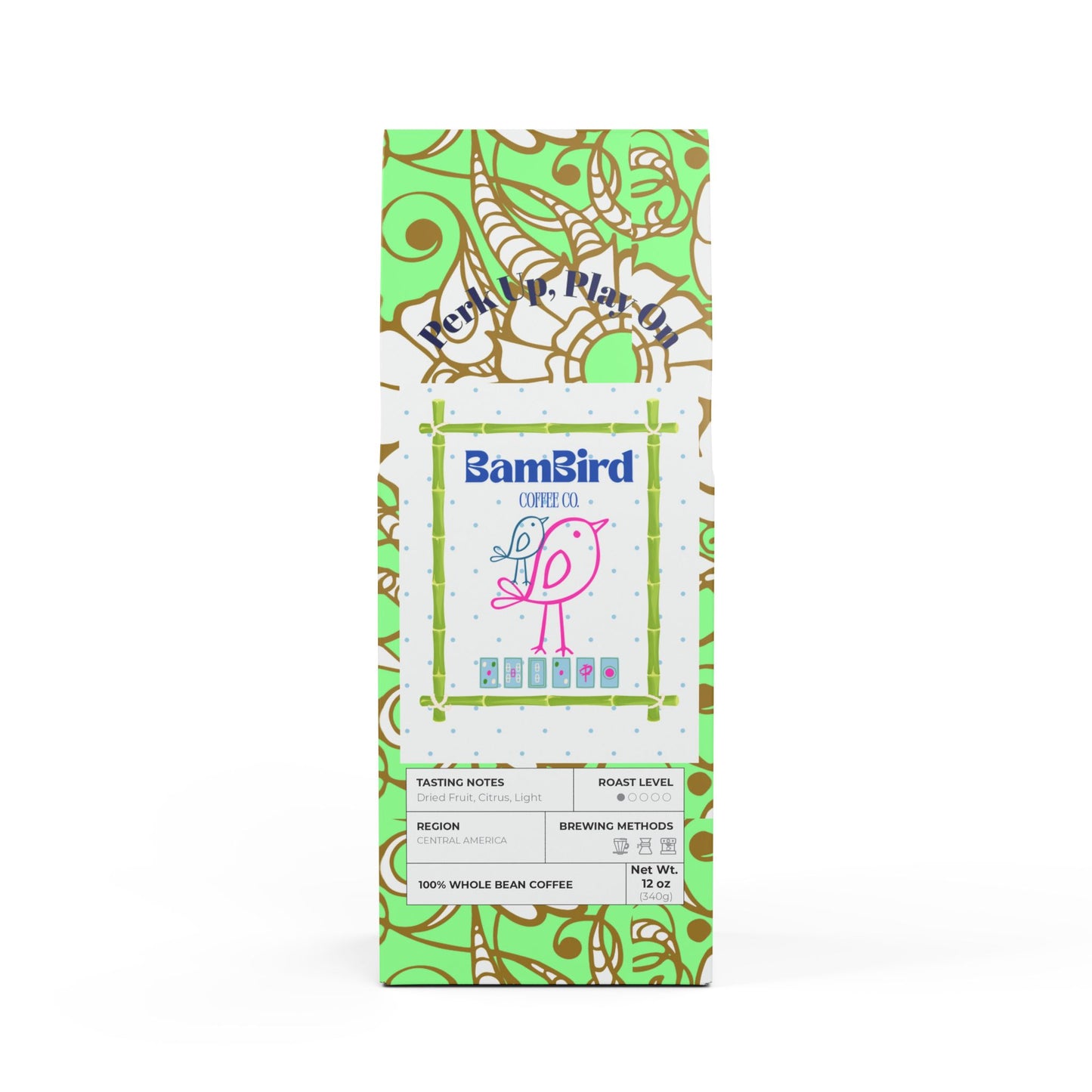 BAM BIRD COFFEE Co Mahjong Coffee Design Floral Gift Theme Coffee High Lakes Coffee Blend (Light Roast)