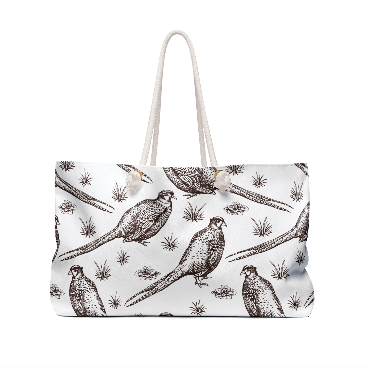 Chinoiserie Pheasants Weekend Bag - Great Bag Weekend Gift, Floral Pattern Antique Shop Traditional Travel Tote