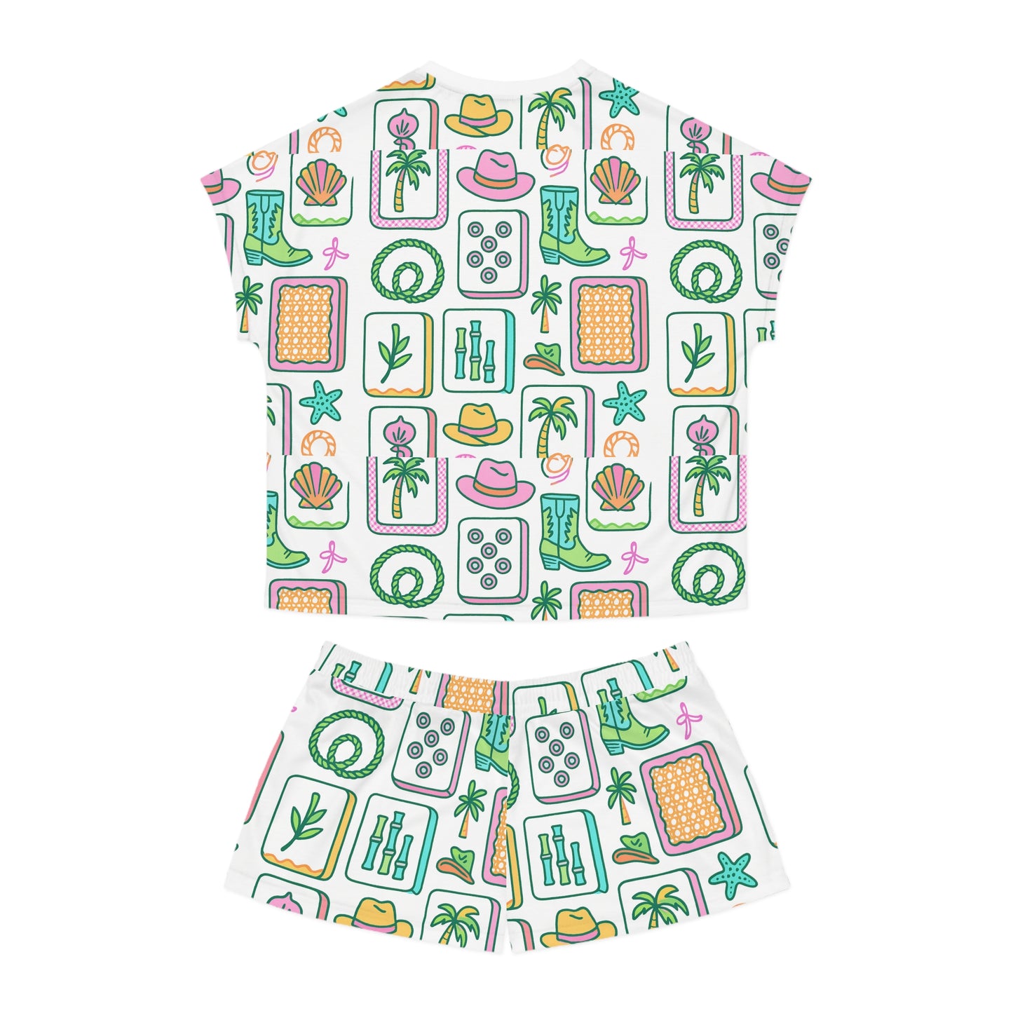 Pajama Set, Coastal Cowgirl Mahjong PEACHY Women's PJ Gift, Girls Weekend Outfit, Sorority Sleepwear, High Demand Style