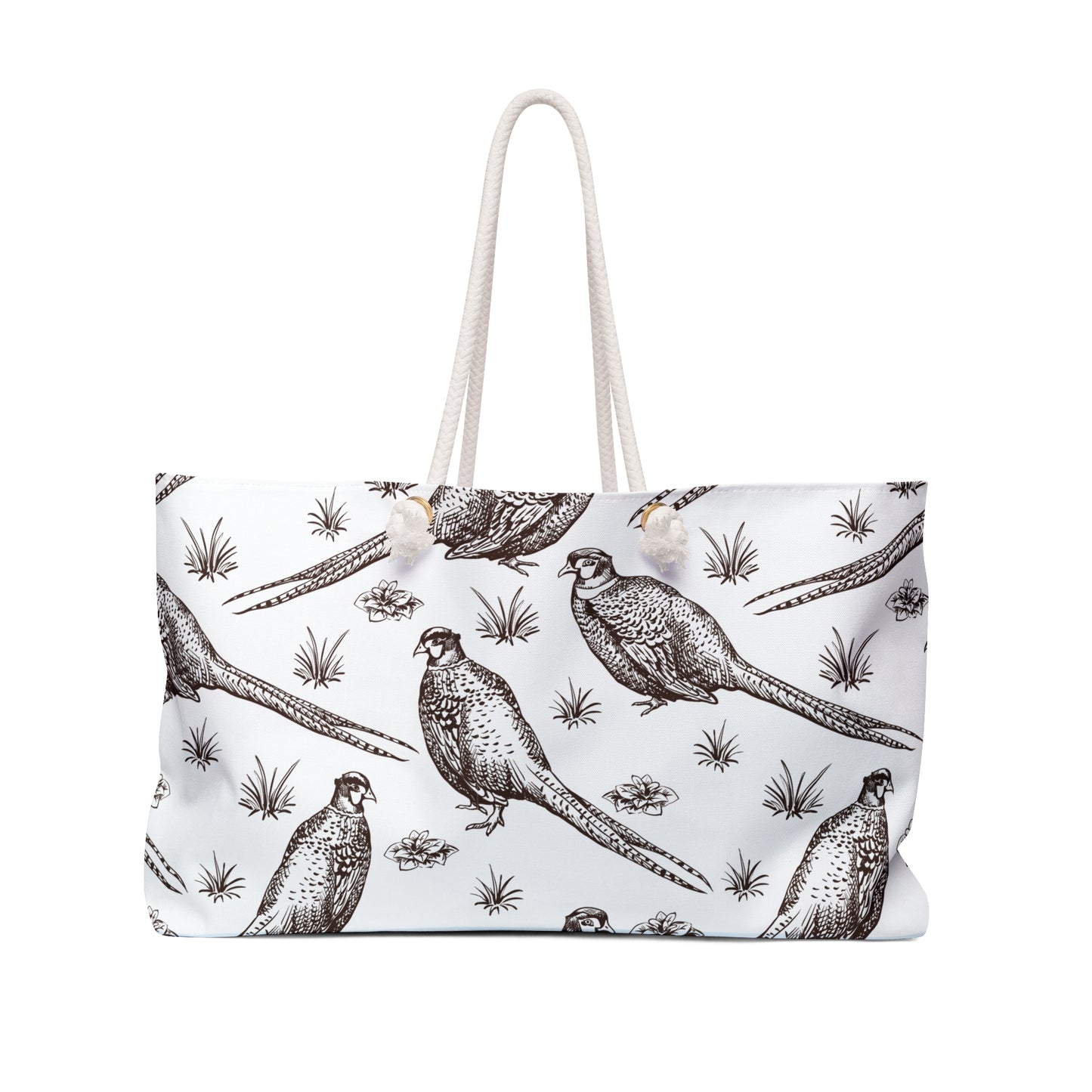 Chinoiserie Pheasants Weekend Bag - Great Bag Weekend Gift, Floral Pattern Antique Shop Traditional Travel Tote