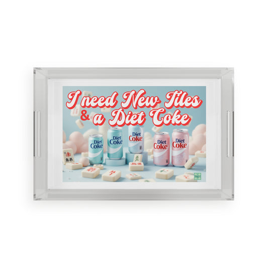 Mahjong Diet Coke Humorous Acrylic Serving Tray