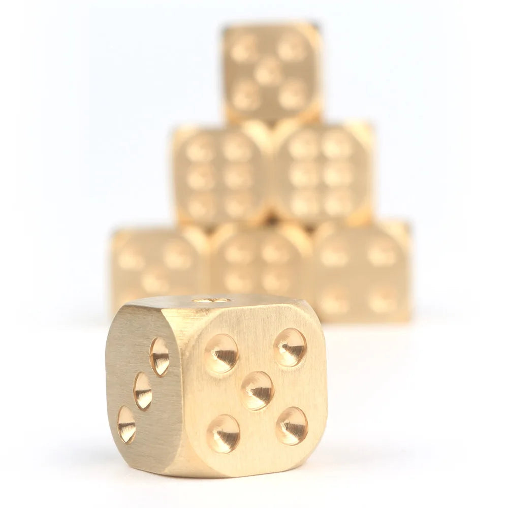 Brass Dice Pure Copper Metal Solid Dice Hand-polished Bar Supplies Creative Mahjong Sieve Entertainment Gambling Dice