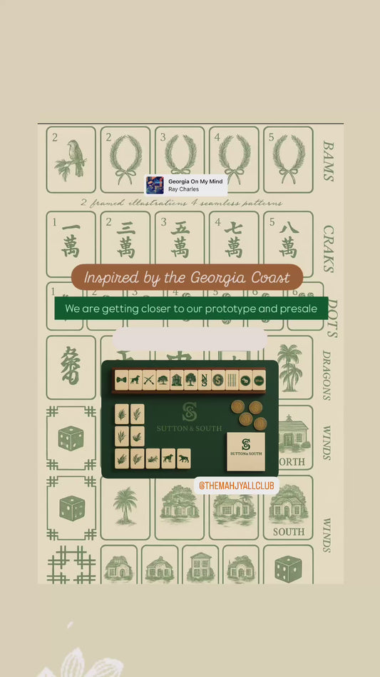 The Golden Isles Southern Mahjong Tile Set By Sutton & South x The Mahj Y'all Club *PRE-ORDER*